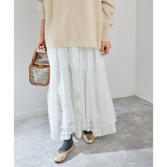イエナ（IENA）/《WEB限定/追加3予約》コットンレーススカート
