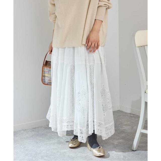 イエナ（IENA）/《WEB限定/追加3予約》コットンレーススカート