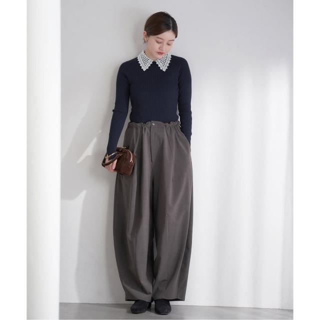 イエナ（IENA）/《追加予約》レース襟 RIBホールガーメントプルオーバー