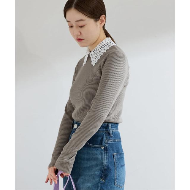 イエナ（IENA）/《追加予約》レース襟 RIBホールガーメントプルオーバー