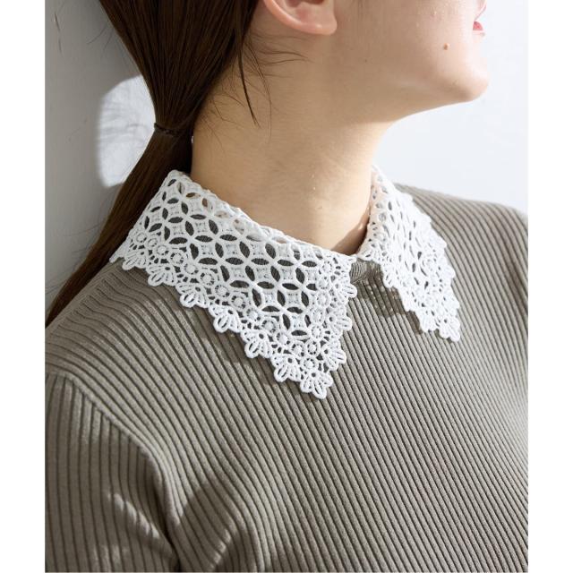 イエナ（IENA）/《追加予約》レース襟 RIBホールガーメントプルオーバー