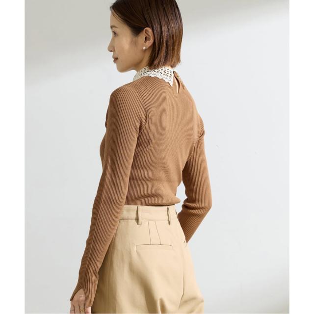 イエナ（IENA）/《追加予約》レース襟 RIBホールガーメントプルオーバー