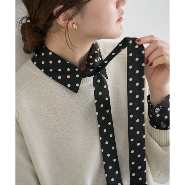 イエナ（IENA）/《WEB限定/追加3予約》サテンドットタイ付ブラウス