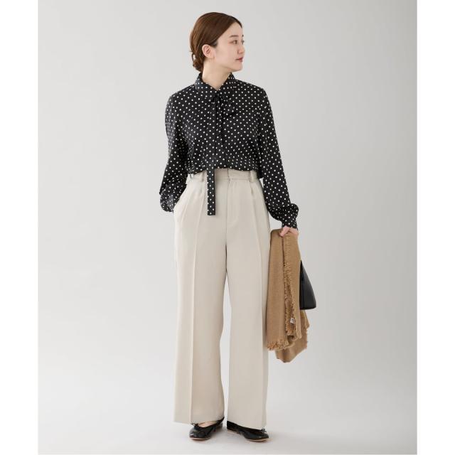 イエナ（IENA）/《WEB限定/追加3予約》サテンドットタイ付ブラウス