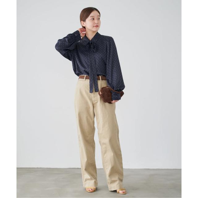 イエナ（IENA）/《WEB限定/追加3予約》サテンドットタイ付ブラウス