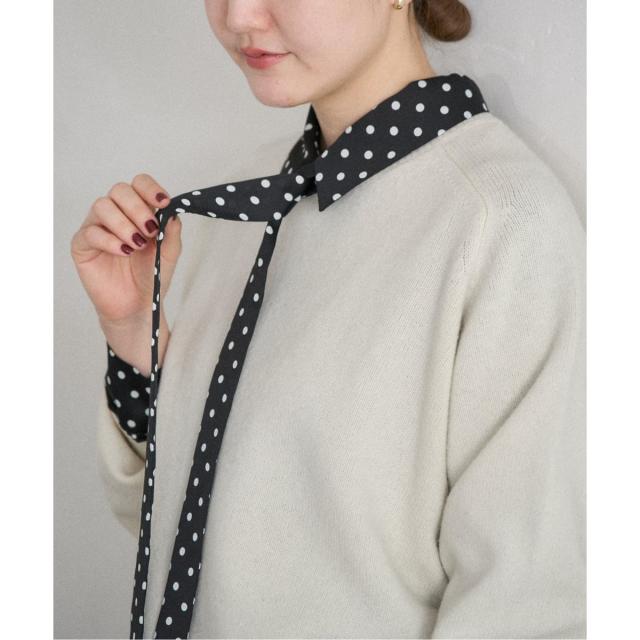 イエナ（IENA）/《WEB限定/追加3予約》サテンドットタイ付ブラウス