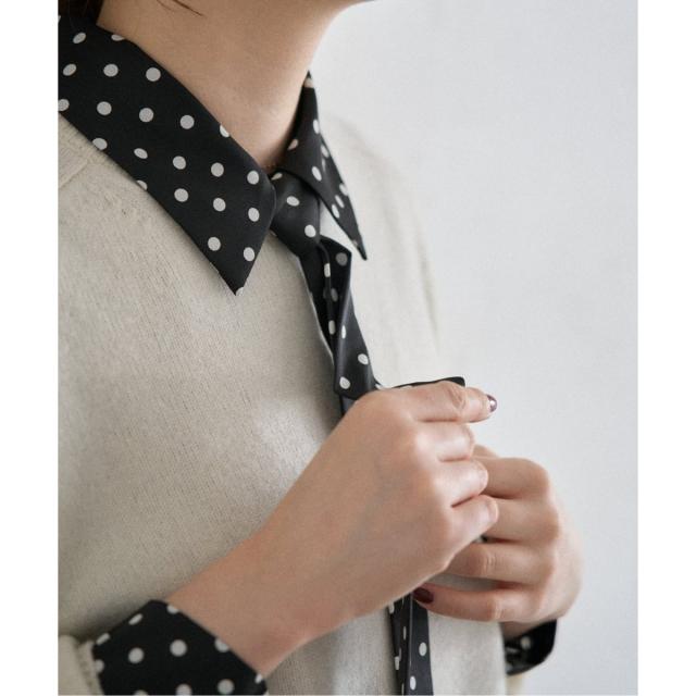 イエナ（IENA）/《WEB限定/追加3予約》サテンドットタイ付ブラウス