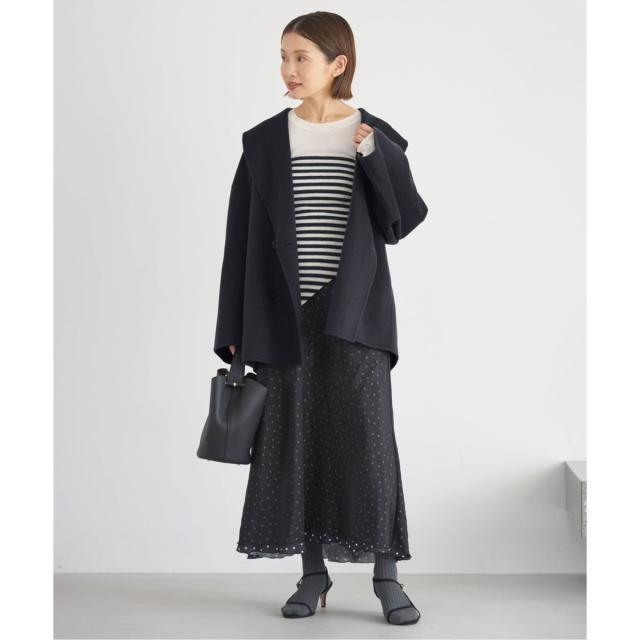 イエナ（IENA）/《追加2》Super160 ショールカラーハーフコート