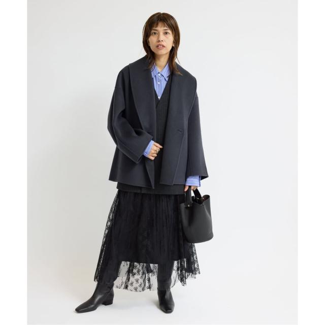 イエナ（IENA）/《追加2》Super160 ショールカラーハーフコート