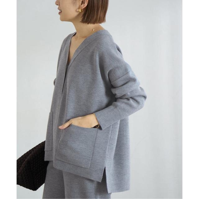 イエナ（IENA）/《予約》スーパーファインスムースVネックミドルカーディガン