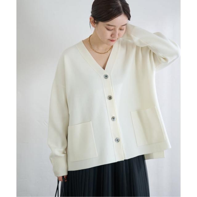 イエナ（IENA）/《予約》スーパーファインスムースVネックミドルカーディガン