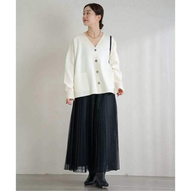 イエナ（IENA）/《予約》スーパーファインスムースVネックミドルカーディガン