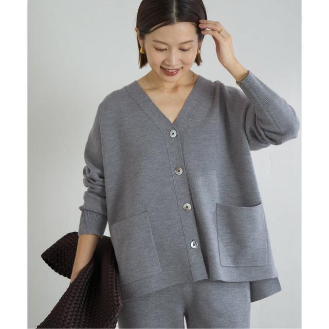 イエナ（IENA）/《予約》スーパーファインスムースVネックミドルカーディガン