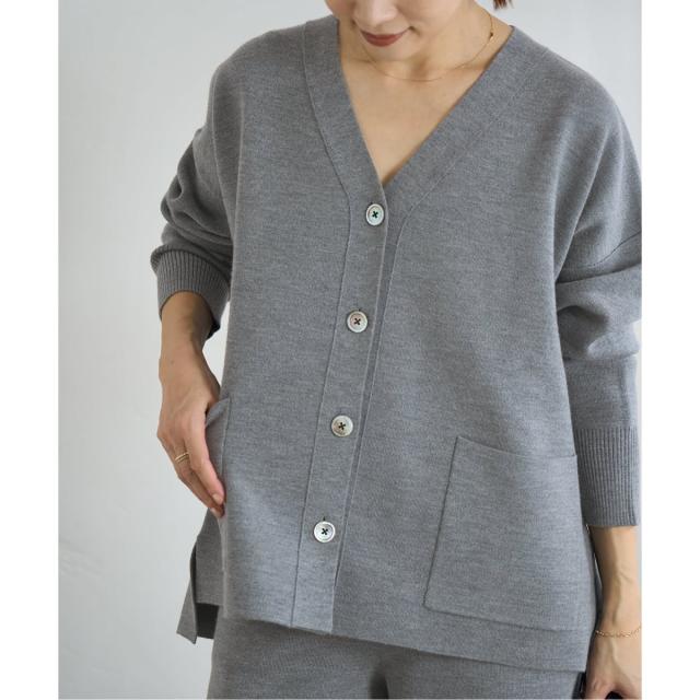 イエナ（IENA）/《予約》スーパーファインスムースVネックミドルカーディガン