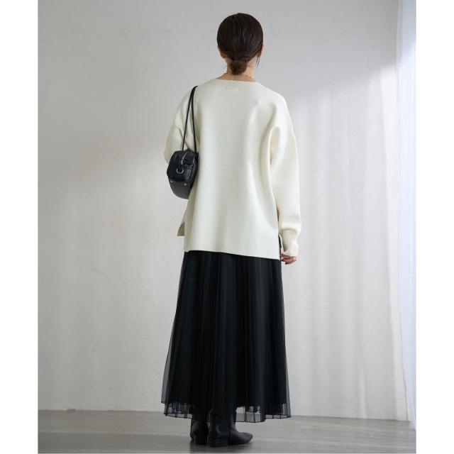 イエナ（IENA）/《予約》スーパーファインスムースVネックミドルカーディガン