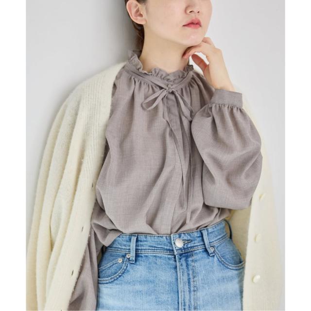 【NEW】イエナ（IENA）/《追加》TWフリルネックブラウス