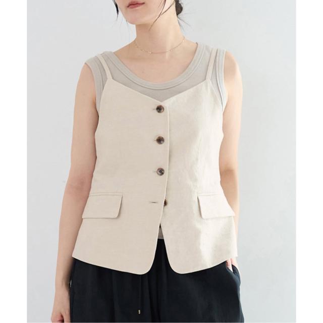 イエナ（IENA）/《セットアップ対応》ウォッシャブル リネン混シェイプジレ