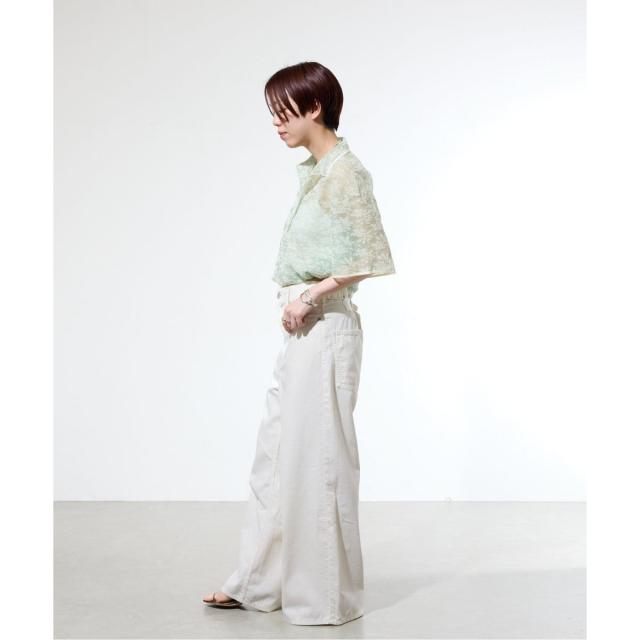 【NEW】イエナ（IENA）/《一部店舗限定/手洗い可》フラワージャガード シャツプルオーバー_11