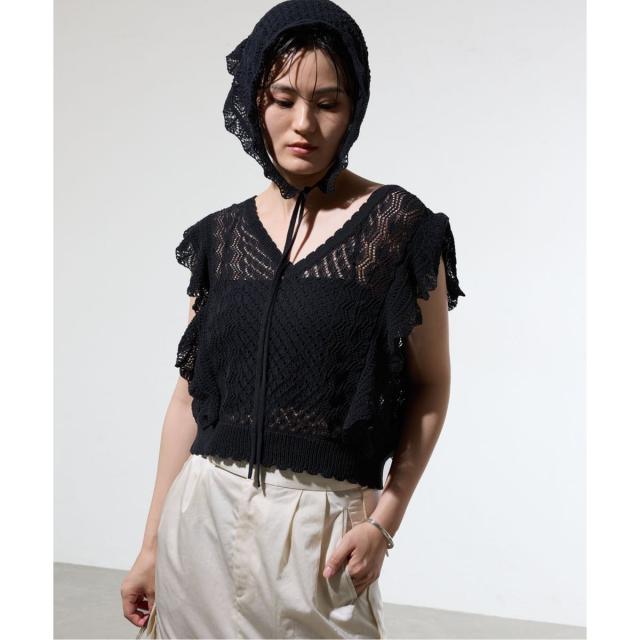 【NEW】イエナ（IENA）/《一部店舗限定》クロシェニット Vネックレイヤードベスト_4