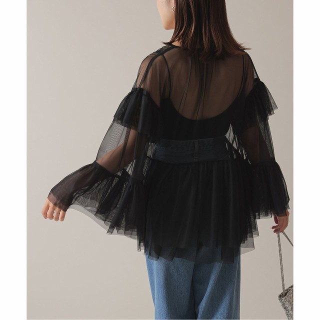 スローブ イエナ（SLOBE IENA）/habi Tulle Tiered ブラウス