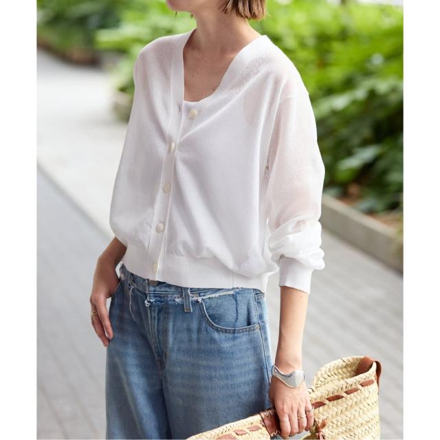 スローブ イエナ（SLOBE IENA）/《追加》リネン混シアーカーディガン