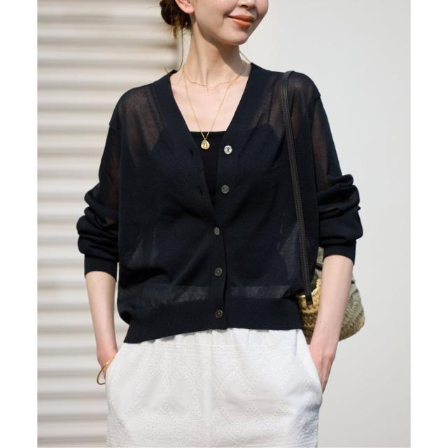 スローブ イエナ（SLOBE IENA）/《追加》リネン混シアーカーディガン