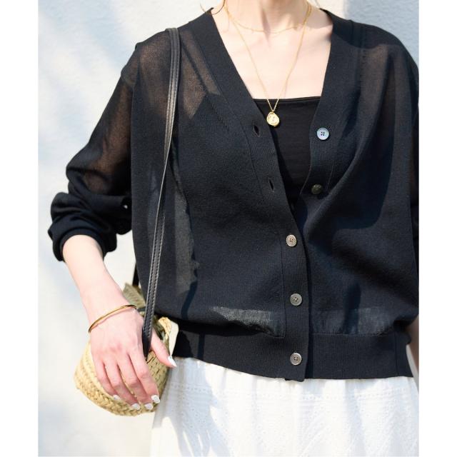 スローブ イエナ（SLOBE IENA）/《追加》リネン混シアーカーディガン