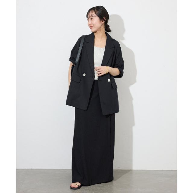 イエナ　SLOBE IENA リネンレーヨンハーフスリーブジャケット　カーキ スローブ イエナ SLOBE IENA リネンレーヨンハーフスリーブ