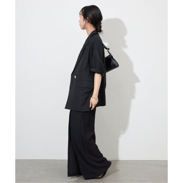 SLOBE IENA リネンレーヨンハーフスリーブジャケット 38 スローブ イエナ(SLOBE IENA)/リネンレーヨンハーフスリーブ