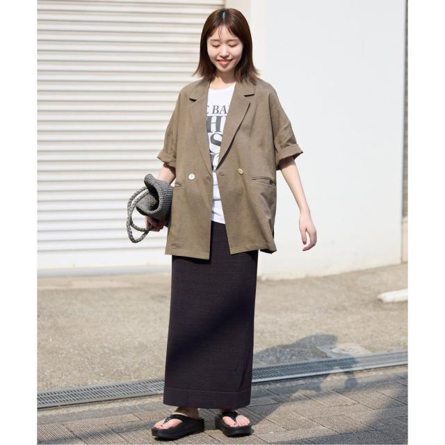 SLOBE IENA レーヨンリネンハーフスリーブジャケット スローブイエナ リネンレーヨンハーフスリーブジャケット（その他ジャケット