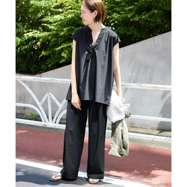 スローブ イエナ（SLOBE IENA）/《防しわ性/撥水/接触冷感/2枚セット》ナイロンブラウス×パンツセット
