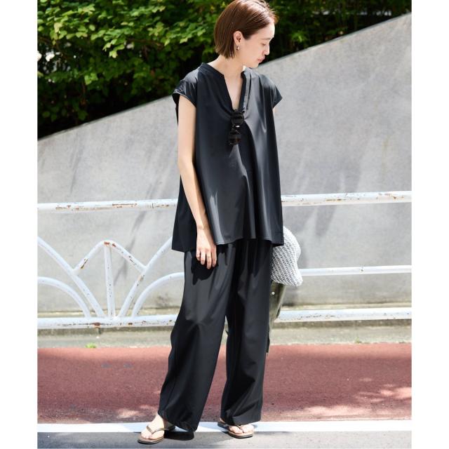 スローブ イエナ（SLOBE IENA）/《防しわ性/撥水/接触冷感/2枚セット》ナイロンブラウス×パンツセット