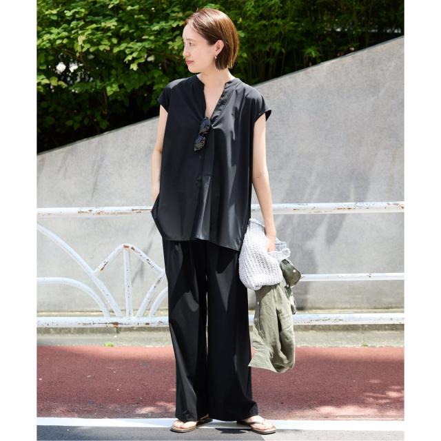 スローブ イエナ（SLOBE IENA）/《防しわ性/撥水/接触冷感/2枚セット》ナイロンブラウス×パンツセット