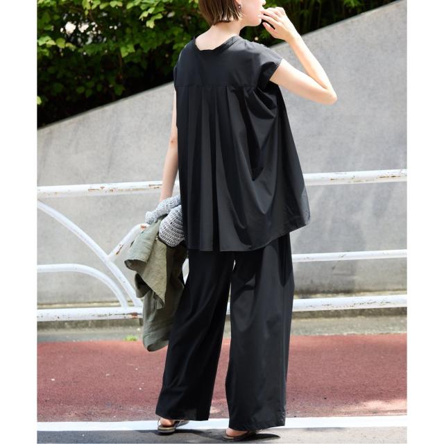 スローブ イエナ（SLOBE IENA）/《防しわ性/撥水/接触冷感/2枚セット》ナイロンブラウス×パンツセット