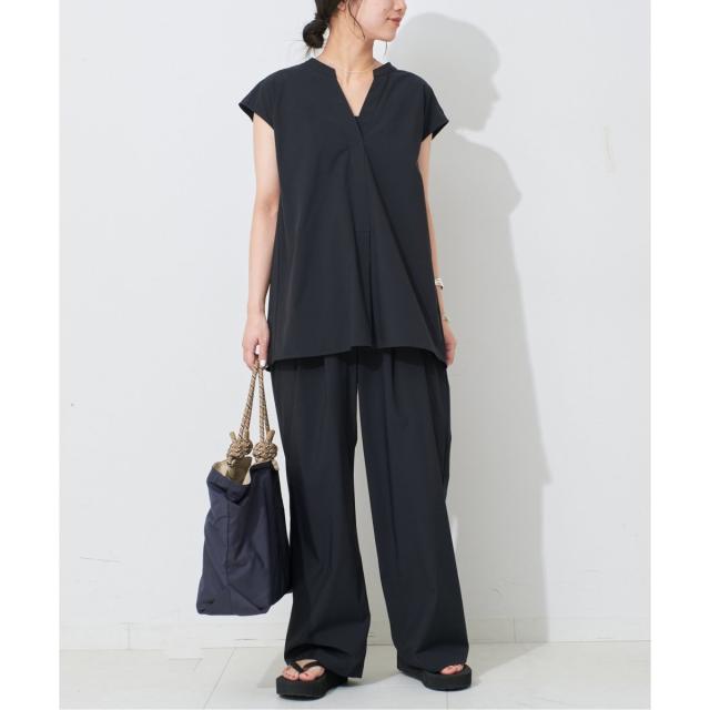 スローブ イエナ（SLOBE IENA）/《防しわ性/撥水/接触冷感/2枚セット》ナイロンブラウス×パンツセット