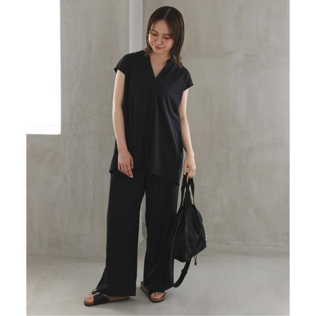 スローブ イエナ（SLOBE IENA）/《防しわ性/撥水/接触冷感/2枚セット》ナイロンブラウス×パンツセット