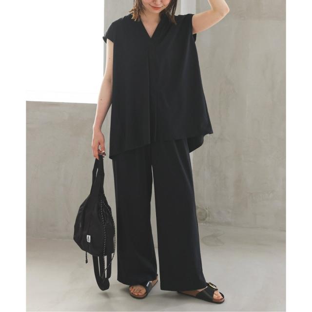 スローブ イエナ（SLOBE IENA）/《防しわ性/撥水/接触冷感/2枚セット》ナイロンブラウス×パンツセット