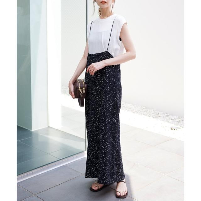 スローブ イエナ（SLOBE IENA）/《追加/2枚セット》アイラインキャミワンピース×ノースリーブTEEセット