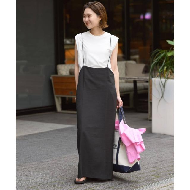 スローブ イエナ（SLOBE IENA）/《追加/2枚セット》アイラインキャミワンピース×ノースリーブTEEセット