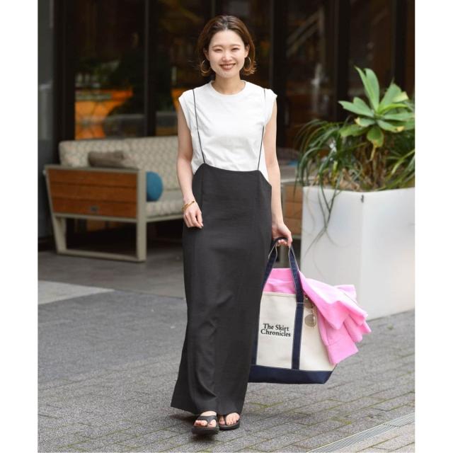 スローブ イエナ（SLOBE IENA）/《追加/2枚セット》アイラインキャミワンピース×ノースリーブTEEセット