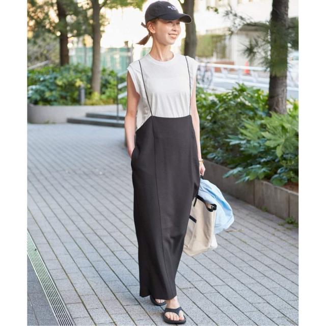 スローブ イエナ（SLOBE IENA）/《追加/2枚セット》アイラインキャミワンピース×ノースリーブTEEセット