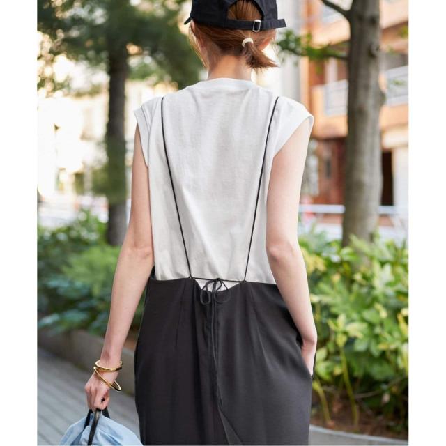 スローブ イエナ（SLOBE IENA）/《追加/2枚セット》アイラインキャミワンピース×ノースリーブTEEセット