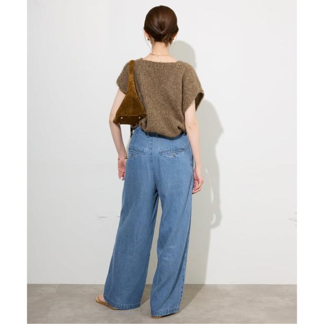 SLOBE IENA★LEDENIM TUCK TROUSERデニム★38 SLOBE IENA｜《4サイズ展開》LEDENIM BLUR TUCK TROUSERデニム