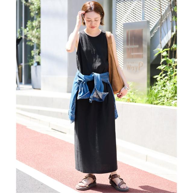 スローブ イエナ（SLOBE IENA）/《WEB限定/追加》リネンレーヨンノースリーブナローワンピース