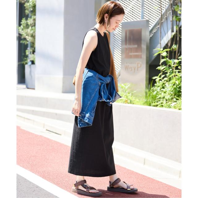 スローブ イエナ（SLOBE IENA）/《WEB限定/追加》リネンレーヨンノースリーブナローワンピース