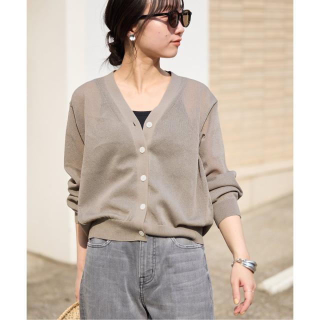 スローブ イエナ（SLOBE IENA）/《追加2》リネン混シアーカーディガン