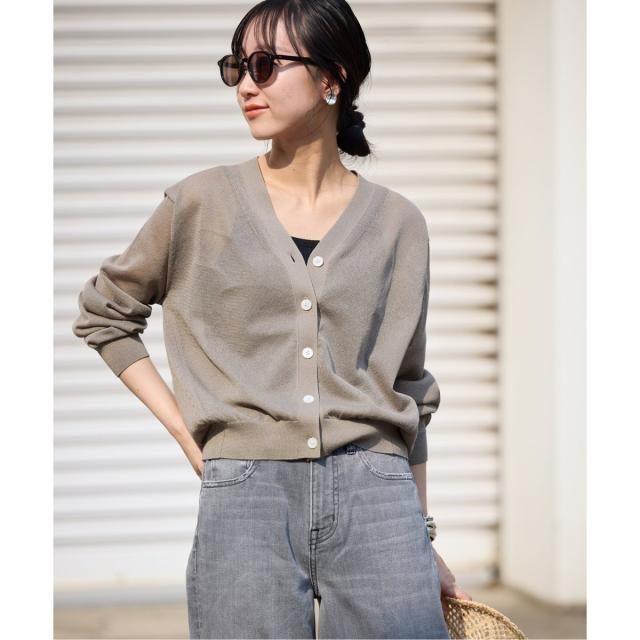 スローブ イエナ（SLOBE IENA）/《追加2》リネン混シアーカーディガン