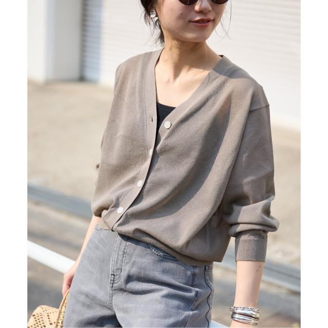 スローブ イエナ（SLOBE IENA）/《追加2》リネン混シアーカーディガン