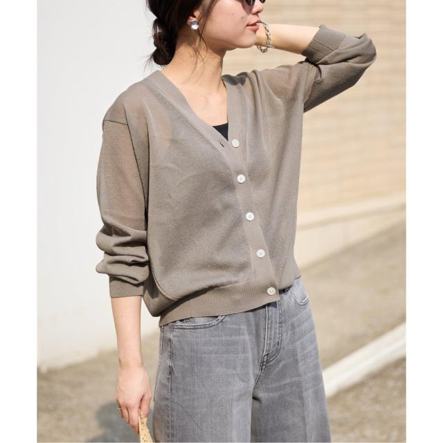 スローブ イエナ（SLOBE IENA）/《追加2》リネン混シアーカーディガン