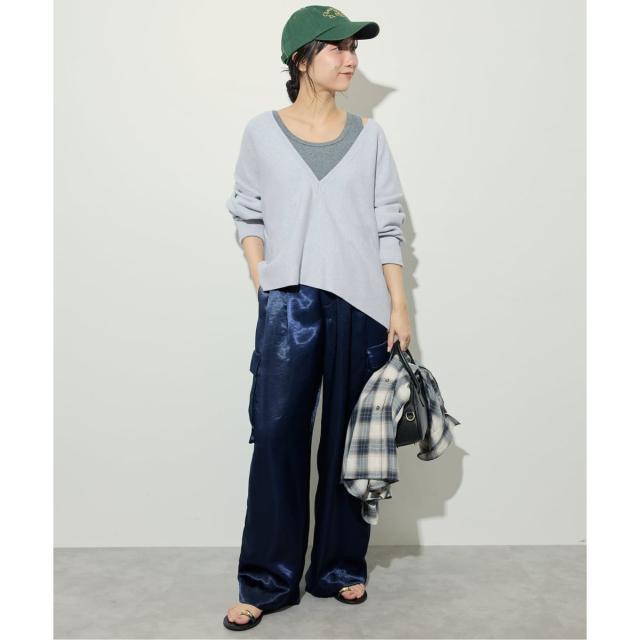 スローブ イエナ（SLOBE IENA）/スムースオーバーVネックニット